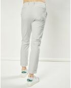 Pantalon Vitalien micro rayures blanc/bleu